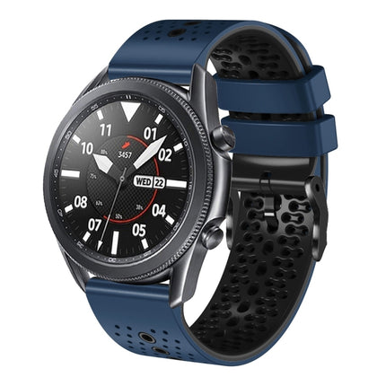 22mm Perforated Two-Color Silicone Watch Band, For Samsung Galaxy Watch3 45mm, For Samsung Galaxy Watch 46mm, For Samsung Gear S3 Classic, For Samsung Gear S3 Frontier - DealBuddy