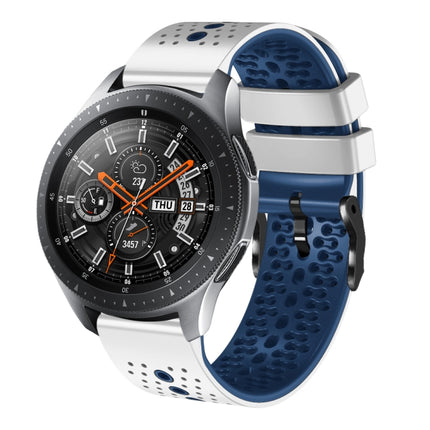 22mm Perforated Two-Color Silicone Watch Band, For Samsung Galaxy Watch3 45mm, For Samsung Galaxy Watch 46mm, For Samsung Gear S3 Classic, For Samsung Gear S3 Frontier - DealBuddy