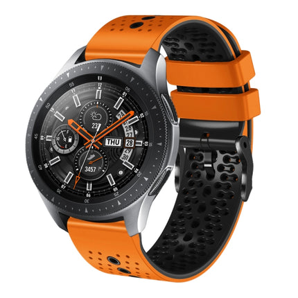 22mm Perforated Two-Color Silicone Watch Band, For Samsung Galaxy Watch3 45mm, For Samsung Galaxy Watch 46mm, For Samsung Gear S3 Classic, For Samsung Gear S3 Frontier - DealBuddy
