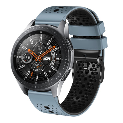 22mm Perforated Two-Color Silicone Watch Band, For Samsung Galaxy Watch3 45mm, For Samsung Galaxy Watch 46mm, For Samsung Gear S3 Classic, For Samsung Gear S3 Frontier - DealBuddy
