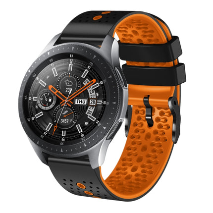22mm Perforated Two-Color Silicone Watch Band, For Samsung Galaxy Watch3 45mm, For Samsung Galaxy Watch 46mm, For Samsung Gear S3 Classic, For Samsung Gear S3 Frontier - DealBuddy
