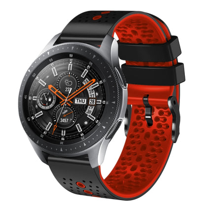 22mm Perforated Two-Color Silicone Watch Band, For Samsung Galaxy Watch3 45mm, For Samsung Galaxy Watch 46mm, For Samsung Gear S3 Classic, For Samsung Gear S3 Frontier - DealBuddy