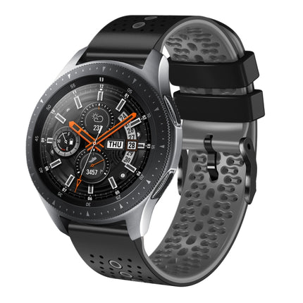 22mm Perforated Two-Color Silicone Watch Band, For Samsung Galaxy Watch3 45mm, For Samsung Galaxy Watch 46mm, For Samsung Gear S3 Classic, For Samsung Gear S3 Frontier - DealBuddy