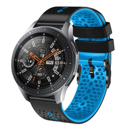 22mm Perforated Two-Color Silicone Watch Band, For Samsung Galaxy Watch3 45mm, For Samsung Galaxy Watch 46mm, For Samsung Gear S3 Classic, For Samsung Gear S3 Frontier - DealBuddy