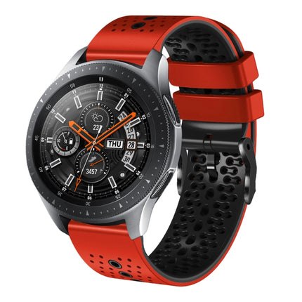 22mm Perforated Two-Color Silicone Watch Band, For Samsung Galaxy Watch3 45mm, For Samsung Galaxy Watch 46mm, For Samsung Gear S3 Classic, For Samsung Gear S3 Frontier - DealBuddy