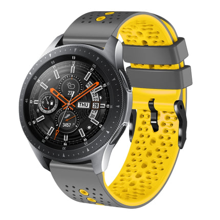 22mm Perforated Two-Color Silicone Watch Band, For Samsung Galaxy Watch3 45mm, For Samsung Galaxy Watch 46mm, For Samsung Gear S3 Classic, For Samsung Gear S3 Frontier - DealBuddy