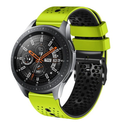 22mm Perforated Two-Color Silicone Watch Band, For Samsung Galaxy Watch3 45mm, For Samsung Galaxy Watch 46mm, For Samsung Gear S3 Classic, For Samsung Gear S3 Frontier - DealBuddy
