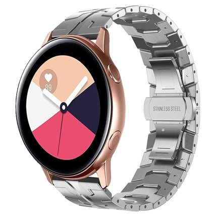 Armor Stainless Steel Metal Watch Band, For Samsung Galaxy watch 42mm, For Samsung Galaxy Watch3 41mm, For Samsung Galaxy Gear Sport, For Samsung Galaxy Watch Active, For Samsung Galaxy Watch5 / Watch5 Pro, For Samsung Galaxy Watch4 / Watch4 Classic - DealBuddy