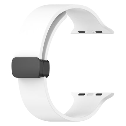 Magnetic Black Buckle Smooth Silicone Watch Band, For Apple Watch Ultra 49mm, For Apple Watch Series 8&7 45mm, For Apple Watch Series 8&7 41mm - DealBuddy