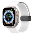 Magnetic Black Buckle Smooth Silicone Watch Band, For Apple Watch Ultra 49mm, For Apple Watch Series 8&7 45mm, For Apple Watch Series 8&7 41mm - DealBuddy
