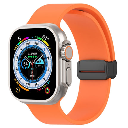 Magnetic Black Buckle Smooth Silicone Watch Band, For Apple Watch Ultra 49mm, For Apple Watch Series 8&7 45mm, For Apple Watch Series 8&7 41mm - DealBuddy