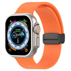 Magnetic Black Buckle Smooth Silicone Watch Band, For Apple Watch Ultra 49mm, For Apple Watch Series 8&7 45mm, For Apple Watch Series 8&7 41mm - DealBuddy