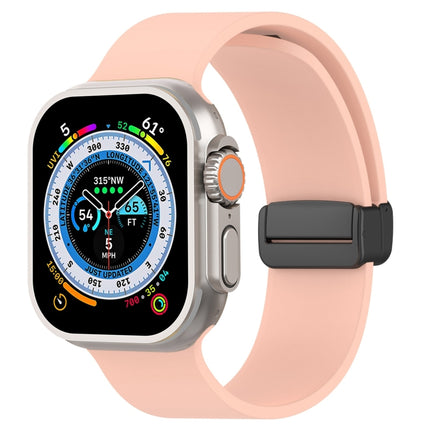 Magnetic Black Buckle Smooth Silicone Watch Band, For Apple Watch Ultra 49mm, For Apple Watch Series 8&7 45mm, For Apple Watch Series 8&7 41mm - DealBuddy