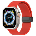 Magnetic Black Buckle Smooth Silicone Watch Band, For Apple Watch Ultra 49mm, For Apple Watch Series 8&7 45mm, For Apple Watch Series 8&7 41mm - DealBuddy