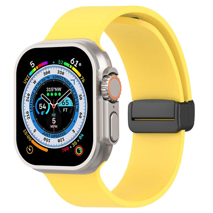Magnetic Black Buckle Smooth Silicone Watch Band, For Apple Watch Ultra 49mm, For Apple Watch Series 8&7 45mm, For Apple Watch Series 8&7 41mm - DealBuddy