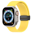Magnetic Black Buckle Smooth Silicone Watch Band, For Apple Watch Ultra 49mm, For Apple Watch Series 8&7 45mm, For Apple Watch Series 8&7 41mm - DealBuddy