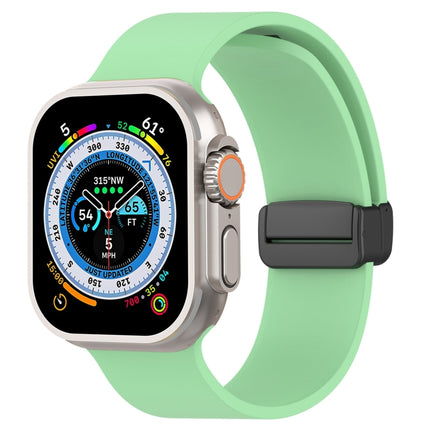 Magnetic Black Buckle Smooth Silicone Watch Band, For Apple Watch Ultra 49mm, For Apple Watch Series 8&7 45mm, For Apple Watch Series 8&7 41mm - DealBuddy