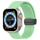 Magnetic Black Buckle Smooth Silicone Watch Band, For Apple Watch Ultra 49mm, For Apple Watch Series 8&7 45mm, For Apple Watch Series 8&7 41mm - DealBuddy