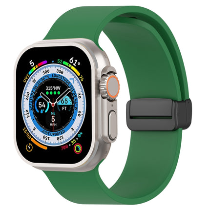 Magnetic Black Buckle Smooth Silicone Watch Band, For Apple Watch Ultra 49mm, For Apple Watch Series 8&7 45mm, For Apple Watch Series 8&7 41mm - DealBuddy