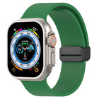 Magnetic Black Buckle Smooth Silicone Watch Band, For Apple Watch Ultra 49mm, For Apple Watch Series 8&7 45mm, For Apple Watch Series 8&7 41mm - DealBuddy