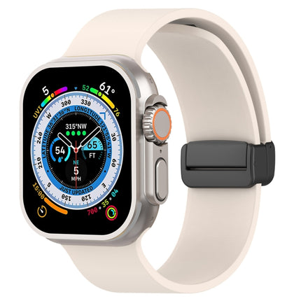 Magnetic Black Buckle Smooth Silicone Watch Band, For Apple Watch Ultra 49mm, For Apple Watch Series 8&7 45mm, For Apple Watch Series 8&7 41mm - DealBuddy