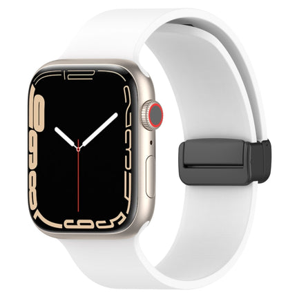 Magnetic Black Buckle Smooth Silicone Watch Band, For Apple Watch Ultra 49mm, For Apple Watch Series 8&7 45mm, For Apple Watch Series 8&7 41mm - DealBuddy