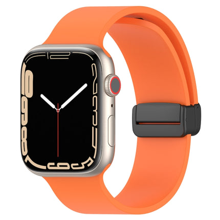 Magnetic Black Buckle Smooth Silicone Watch Band, For Apple Watch Ultra 49mm, For Apple Watch Series 8&7 45mm, For Apple Watch Series 8&7 41mm - DealBuddy