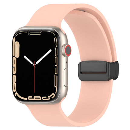 Magnetic Black Buckle Smooth Silicone Watch Band, For Apple Watch Ultra 49mm, For Apple Watch Series 8&7 45mm, For Apple Watch Series 8&7 41mm - DealBuddy