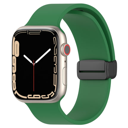 Magnetic Black Buckle Smooth Silicone Watch Band, For Apple Watch Ultra 49mm, For Apple Watch Series 8&7 45mm, For Apple Watch Series 8&7 41mm - DealBuddy