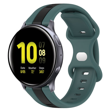 20mm Butterfly Buckle Two-Color Silicone Watch Band, For Samsung Galaxy Watch Active 2 44mm, For Samsung Galaxy Watch 42mm - DealBuddy