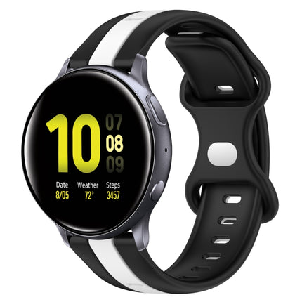 20mm Butterfly Buckle Two-Color Silicone Watch Band, For Samsung Galaxy Watch Active 2 44mm, For Samsung Galaxy Watch 42mm - DealBuddy