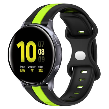 20mm Butterfly Buckle Two-Color Silicone Watch Band, For Samsung Galaxy Watch Active 2 44mm, For Samsung Galaxy Watch 42mm - DealBuddy