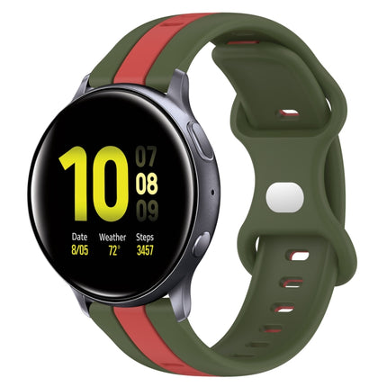 20mm Butterfly Buckle Two-Color Silicone Watch Band, For Samsung Galaxy Watch Active 2 44mm, For Samsung Galaxy Watch 42mm - DealBuddy