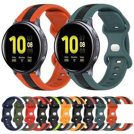 20mm Butterfly Buckle Two-Color Silicone Watch Band, For Samsung Galaxy Watch Active 2 44mm, For Samsung Galaxy Watch 42mm - DealBuddy