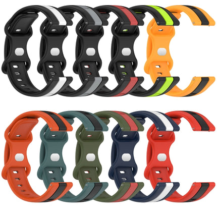 20mm Butterfly Buckle Two-Color Silicone Watch Band, For Samsung Galaxy Watch Active 2 44mm, For Samsung Galaxy Watch 42mm - DealBuddy
