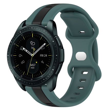 20mm Butterfly Buckle Two-Color Silicone Watch Band, For Samsung Galaxy Watch Active 2 44mm, For Samsung Galaxy Watch 42mm - DealBuddy