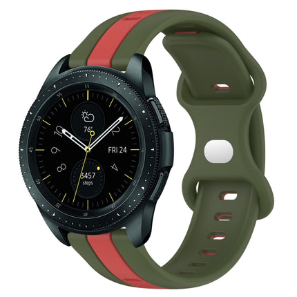 20mm Butterfly Buckle Two-Color Silicone Watch Band, For Samsung Galaxy Watch Active 2 44mm, For Samsung Galaxy Watch 42mm - DealBuddy