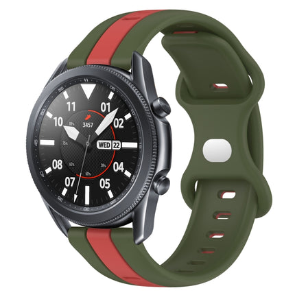 22mm Butterfly Buckle Two-Color Silicone Watch Band, For Samsung Galaxy Watch3 45mm, For Samsung Galaxy Watch 46mm, For Samsung Gear S3 Classic, For Samsung Gear S3 Frontier - DealBuddy