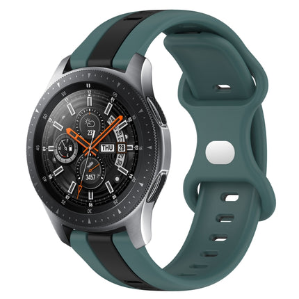 22mm Butterfly Buckle Two-Color Silicone Watch Band, For Samsung Galaxy Watch3 45mm, For Samsung Galaxy Watch 46mm, For Samsung Gear S3 Classic, For Samsung Gear S3 Frontier - DealBuddy