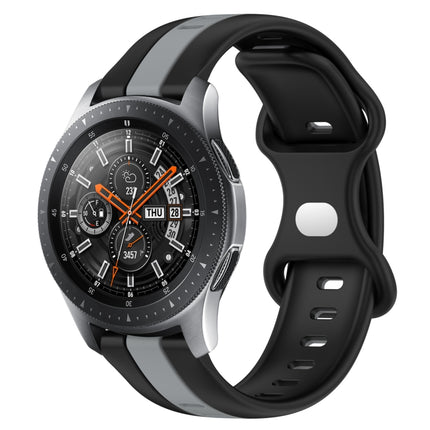 22mm Butterfly Buckle Two-Color Silicone Watch Band, For Samsung Galaxy Watch3 45mm, For Samsung Galaxy Watch 46mm, For Samsung Gear S3 Classic, For Samsung Gear S3 Frontier - DealBuddy