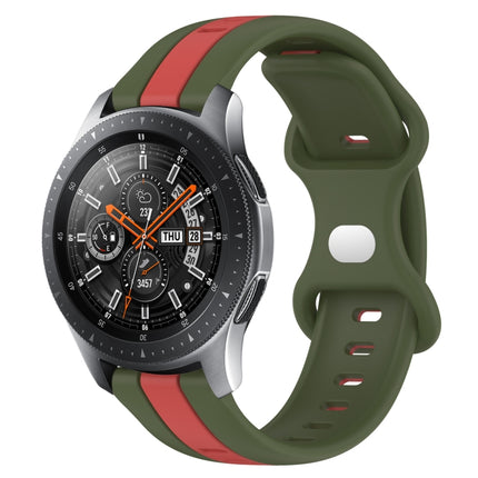 22mm Butterfly Buckle Two-Color Silicone Watch Band, For Samsung Galaxy Watch3 45mm, For Samsung Galaxy Watch 46mm, For Samsung Gear S3 Classic, For Samsung Gear S3 Frontier - DealBuddy
