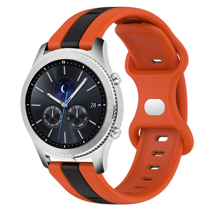 22mm Butterfly Buckle Two-Color Silicone Watch Band, For Samsung Galaxy Watch3 45mm, For Samsung Galaxy Watch 46mm, For Samsung Gear S3 Classic, For Samsung Gear S3 Frontier - DealBuddy