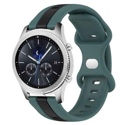 22mm Butterfly Buckle Two-Color Silicone Watch Band, For Samsung Galaxy Watch3 45mm, For Samsung Galaxy Watch 46mm, For Samsung Gear S3 Classic, For Samsung Gear S3 Frontier - DealBuddy