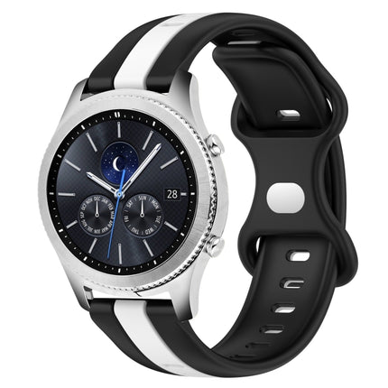 22mm Butterfly Buckle Two-Color Silicone Watch Band, For Samsung Galaxy Watch3 45mm, For Samsung Galaxy Watch 46mm, For Samsung Gear S3 Classic, For Samsung Gear S3 Frontier - DealBuddy