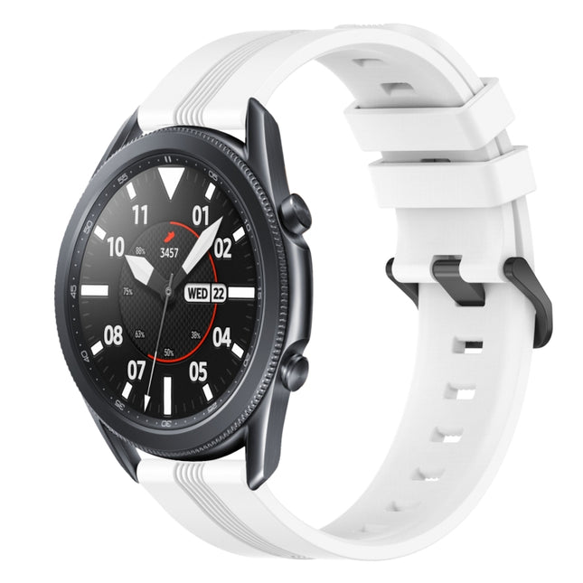 22mm Concave Striped Slicone Watch Band