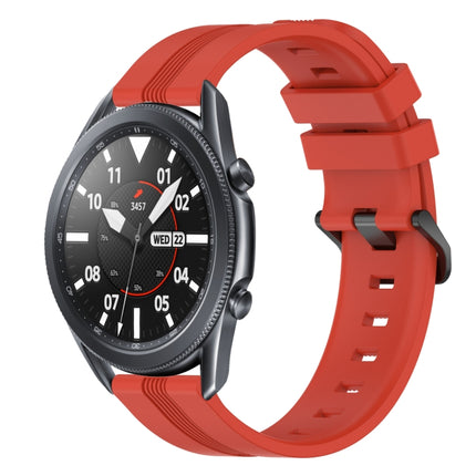 22mm Concave Striped Slicone Watch Band