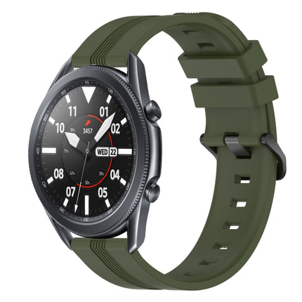 22mm Concave Striped Slicone Watch Band
