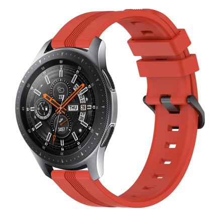 22mm Concave Striped Slicone Watch Band