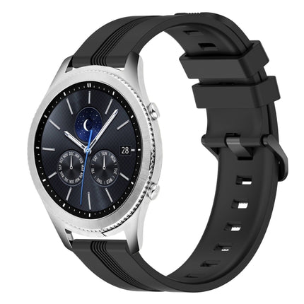 22mm Concave Striped Slicone Watch Band