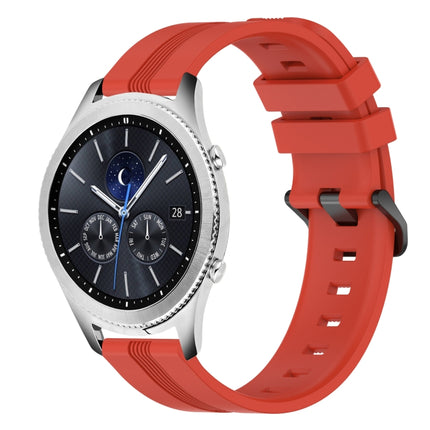 22mm Concave Striped Slicone Watch Band